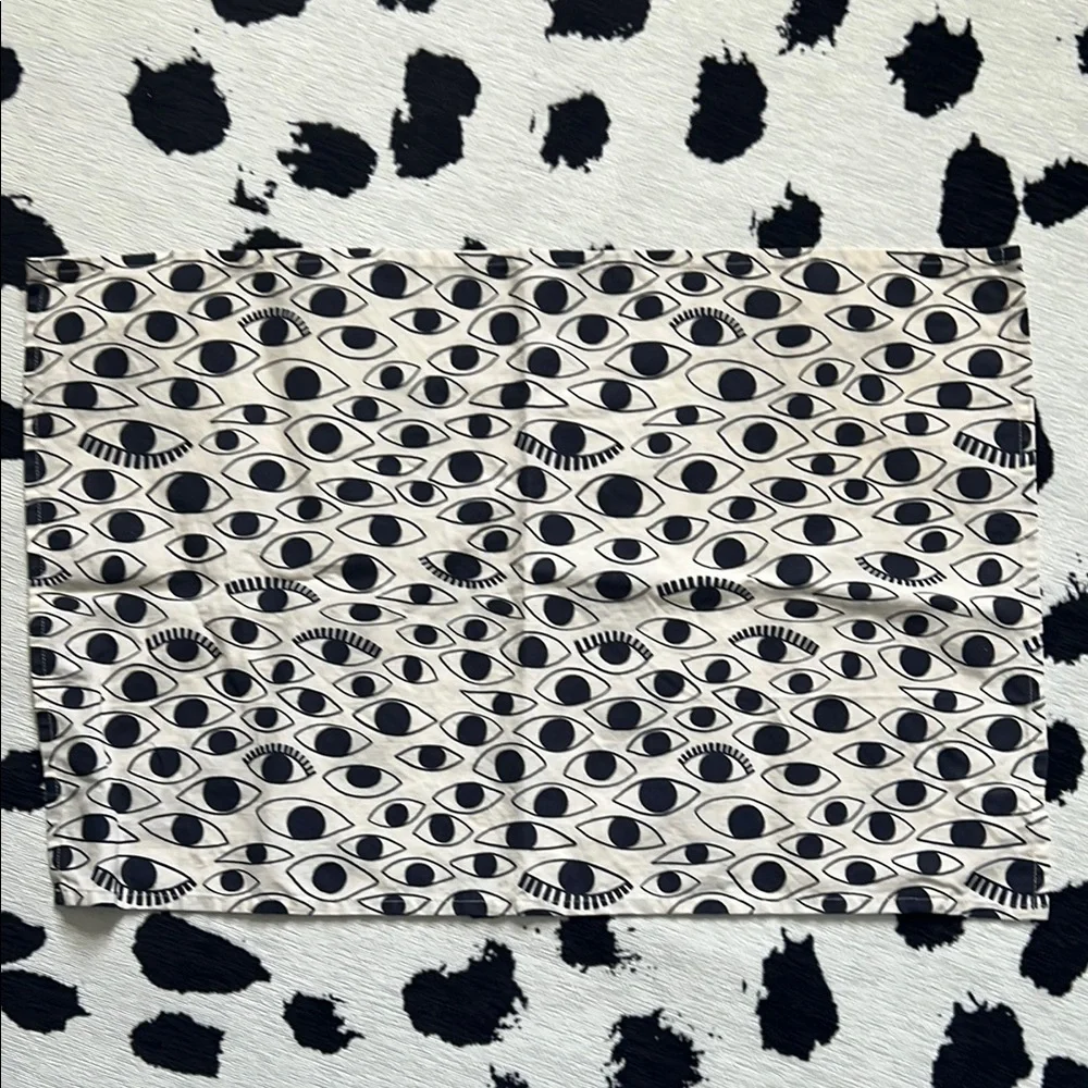 tea towel doodle eyes print Spoonflower Fabrics
